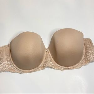 Torrid Beige Lace Strapless Bra 38DD